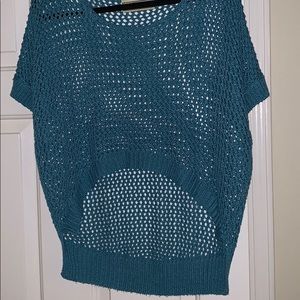 Sea blue see-through top